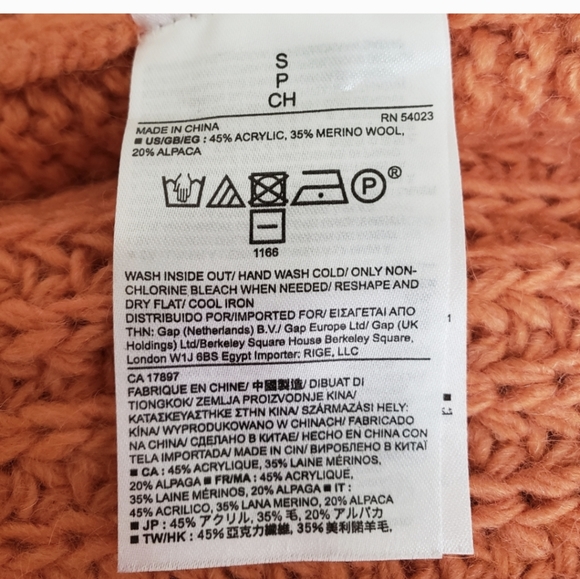 Orange Banana Republic Italian Yarn wool, alpaca, acrylic sweater small - Picture 9 of 14